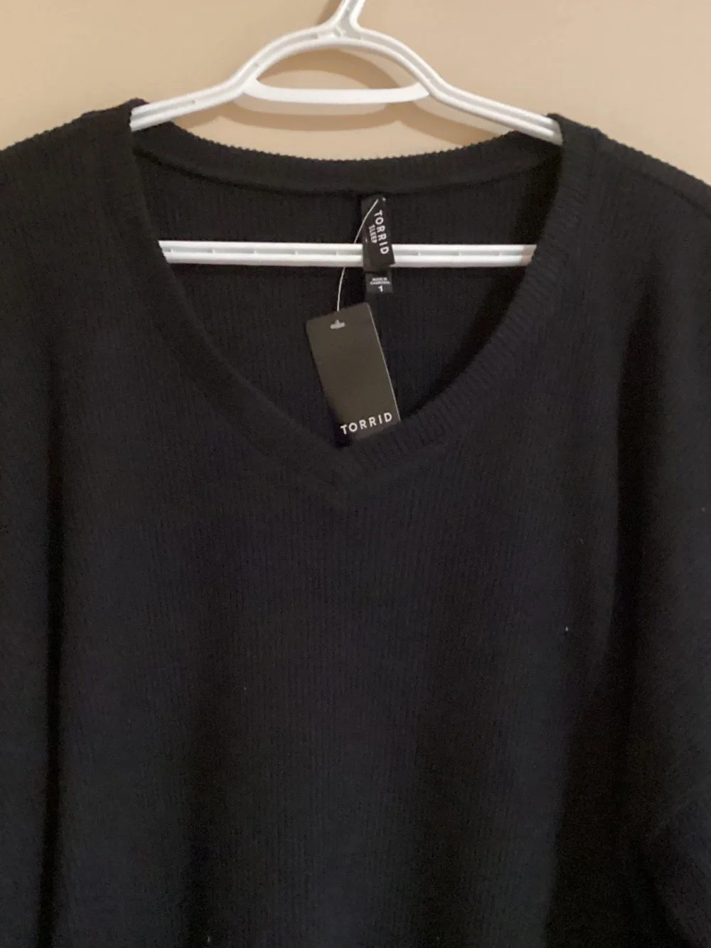 Torrid Brushed Waffle Cowl Neck Lounge Tunic - Deep Black - Picture 5 of 8